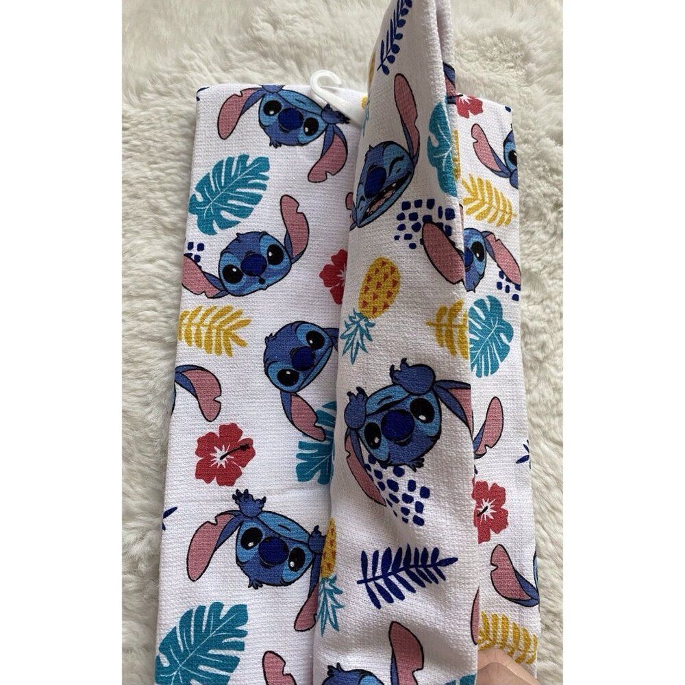 2 Pack Disney Stitch Hand Kitchen Towels Pineapple Hibiscus 16 X 26” NEW - Picture 10 of 11